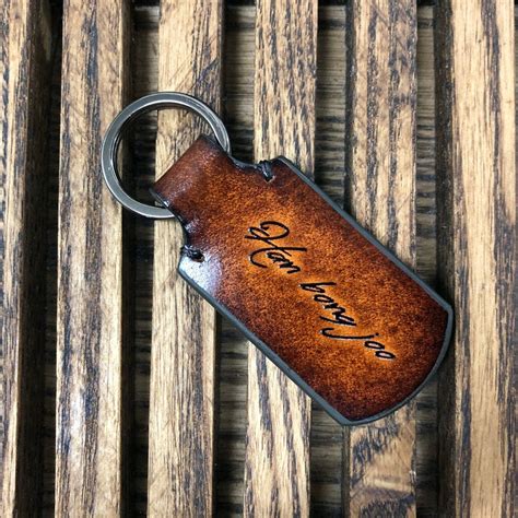 Personalized Leather Keychain Custom Leather Keyring Can Be Etsy