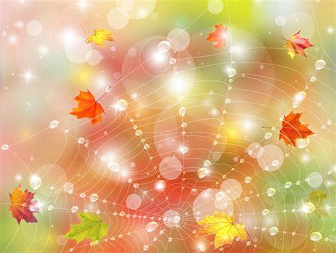 Fall Background With Leaves And Web Gallery Yopriceville