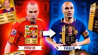 ANDRÉS INIESTA DE FIFA 10 A FIFA 18 !!! TODAS SUS CARTAS - YouTube