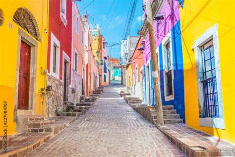 Colorful Alleys And Streets In Guanajuato City Mexico 227984787