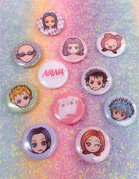 Nana Button Pin Set Of 11 Blast Badge Pins Trapnest Pins Nana Anime Pins Cute Kawaii