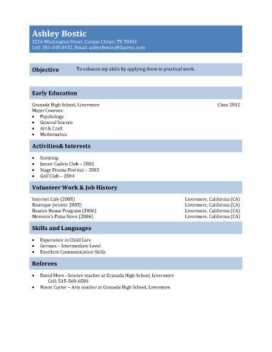 resume examples  year  resume templates