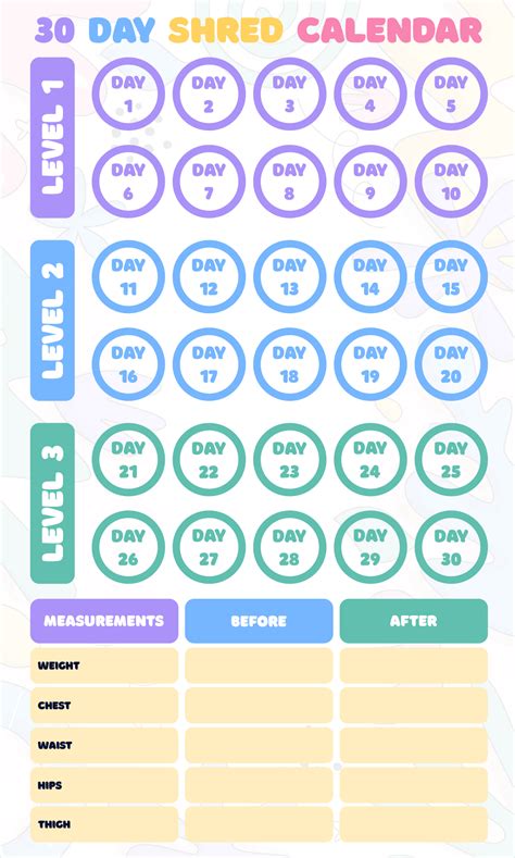 30 Day Abs Challenge Chart