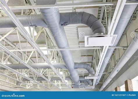 Exposed Interior Duct Work In An Interior Hvac System Royalty Free
