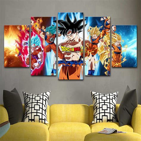 Latest anime, manga news and review. Anime Dragon Ball Goku - Anime 5 Panel Canvas Art Wall ...