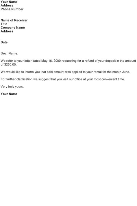 Refund Letter Sample Download Free Business Letter Templates Forms
