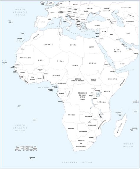 Large Africa Colouring Map Cosmographics Ltd