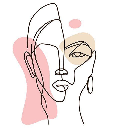 Abstract Line Art Drawing Portrait Face Poster By Madebyjsrg