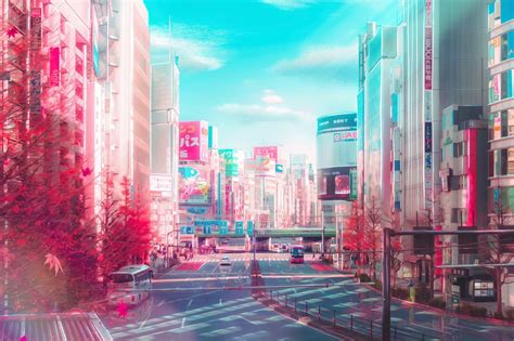 Aesthetic City Wallpaper Anime Free Download Vaporwave Hd Anime City