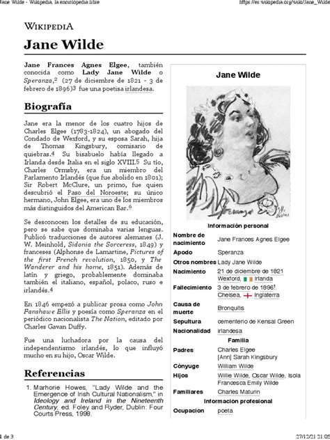 Jane Wilde Wikipedia La Enciclopedia Libre Pdf Poetas