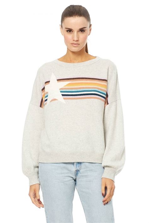360 cashmere women s 360 cashmere daleyza 37156 star stripe jumper in pale grey woman from