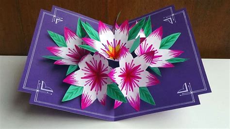 New 90 3d Flower Pop Up Card