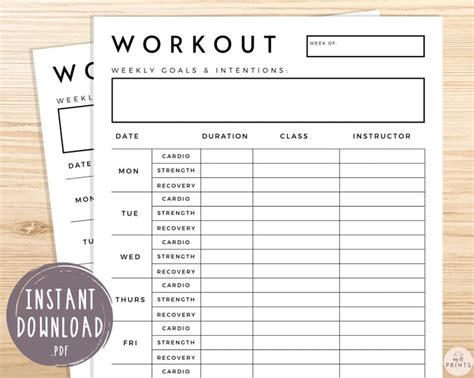 Weekly Fitness Workout Planner 10 Printable Workout Calendars To Help