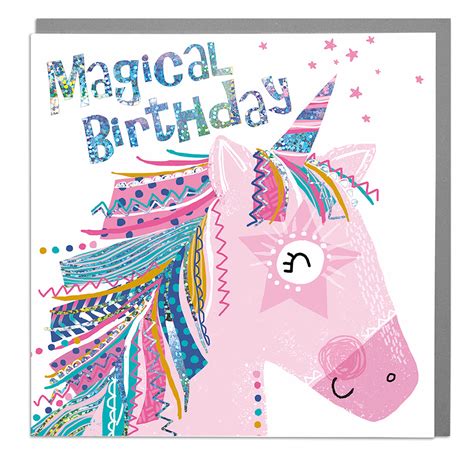 Unicorn Happy Birthday Card By Lola Design Lola Design Ltd