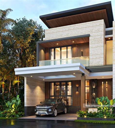Desain Rumah Modern 2 Lantai Bapak Hendri di Jambi - Tampak Depan 23711