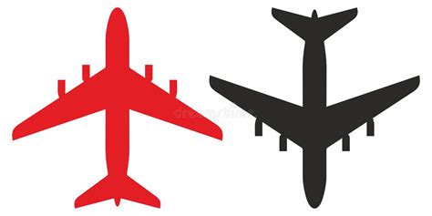 Airliner The Silhouette Of The Plane Vector Icon Stock Vector