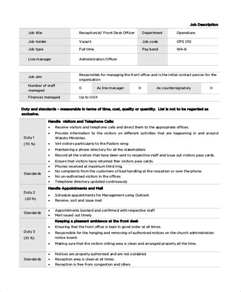 Free professionally written help desk job description template. FREE 10+ Sample Front Desk Job Description Templates in ...