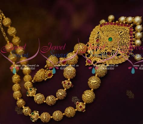 Update your look with jewelry. NL11357 South Indian Traditional Jewellery Beaded Haram ...