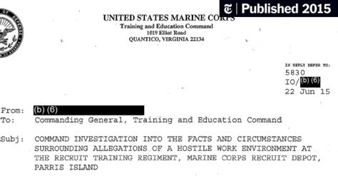 The Marine Corps Command Investigation Into Allegations Of A Hostile