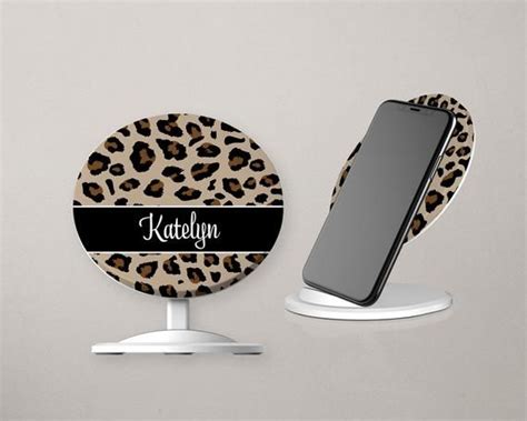 Custom Cheetah Print Phone Charger Wireless Docking Station For