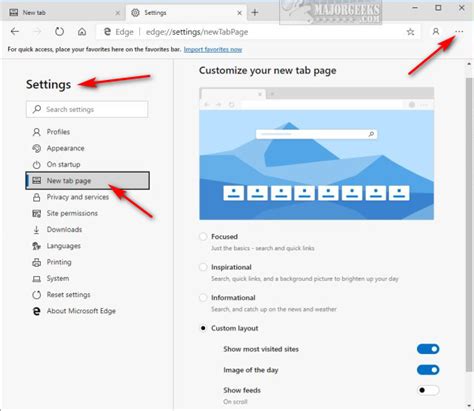 How To Customize The New Tab Page In Microsoft Edge Majorgeeks