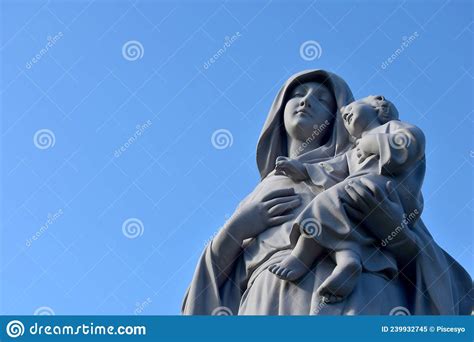 Close Up Of Statue Of Our Lady Of Grace Virgin Mary Stock Image Image