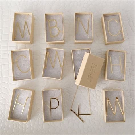 Large Initial Necklace Letter Alphabet Personalized Sideways Etsy