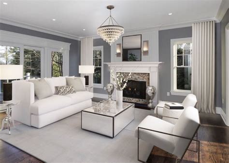 Elegant Transitional White And Grey Living Room Decor