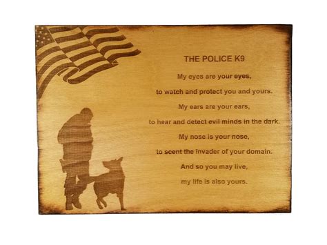 Police Officer The Police K9 Poem Wall Decor With American Etsy