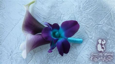Dress My Wedding Picasso Calla Lily Galaxy Orchid Corsage Real Touch