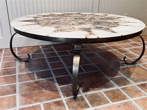 Large Round Stone Coffee Table From Re Steele Antiques 520000 6505