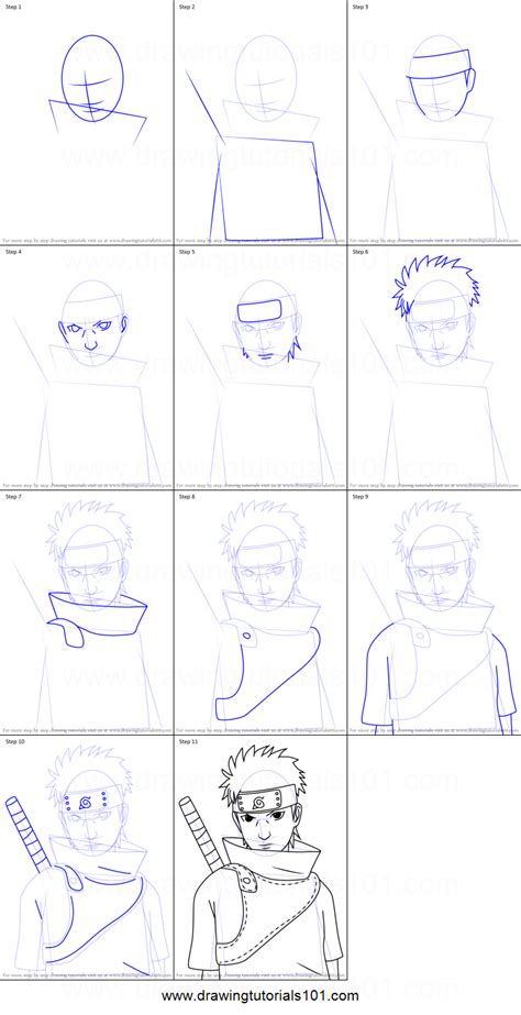 How To Draw Shisui Uchiha From Naruto Printable Step By Step Drawing Sheet