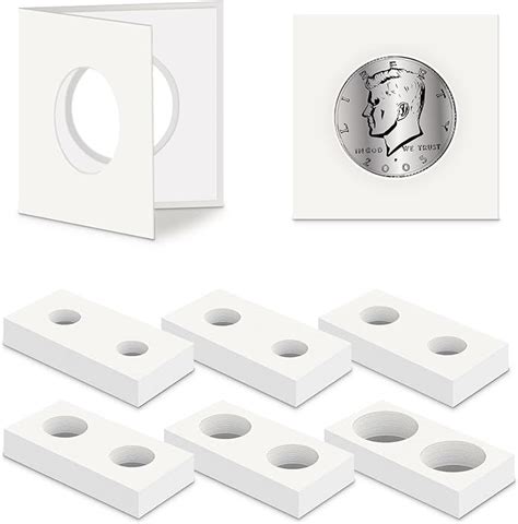 120 Pieces Self Adhesive Coin Holders Cardboard 2x2