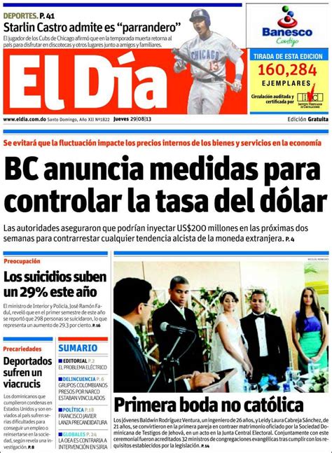 Последние твиты от diario el día (@eldia_cl). Periódico El Día (R. Dominicana). Periódicos de R ...