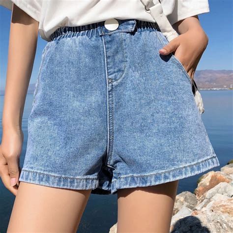 Jean Shorts Women Summer Wide Leg Denim Short Pants Women High Waist