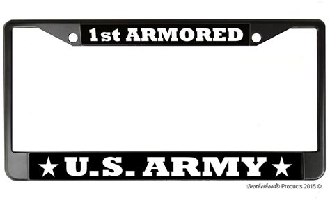Us Army 1st Armored License Plate Frame Military Ts