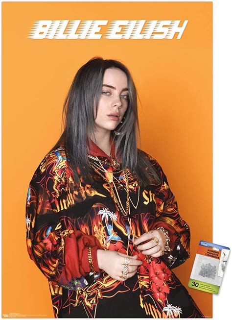 billie eilish photo wall poster with push pins everything else