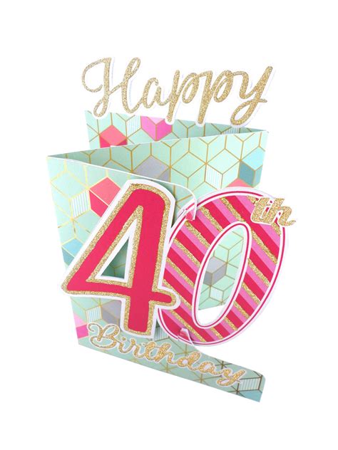 Avoid those generic and all too cheesy 40th birthday cards and instead explore our unique personalised cards to mark the occasion. 40th Birthday Female 3D Cutting Edge Birthday Card | Cards