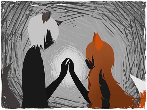 The Lonely Fox And The Lost Wolf By Saikatora On Deviantart
