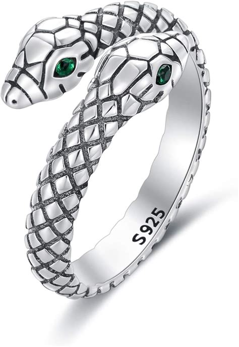 Pelovny Retro Double Snakes Ring For Women S925 Sterling Silver