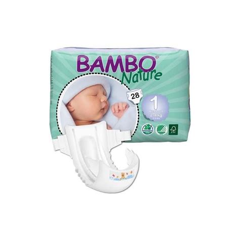 Bambo Nature Newborn Baby Diapers Size 1 Fits 45 9 Lbs 56