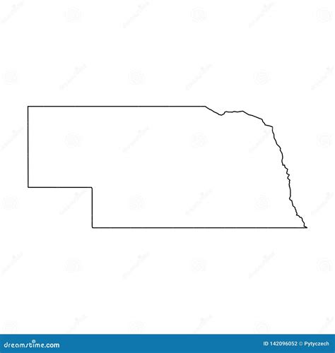 Nebraska Black Silhouette Vector Map 224300436