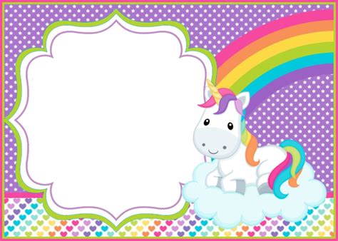 Unicorn Template Unicorn Invitations Unicorn Template Rainbow