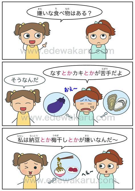 〜とか〜とか①（例）｜日本語能力試験 jlpt n3文法 絵でわかる日本語