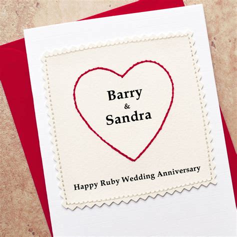 Personalised Ruby Anniversary Card By Jenny Arnott Cards And Ts