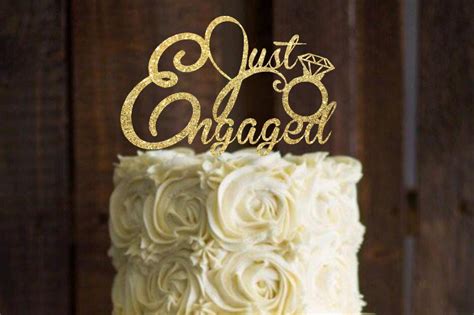Cake Topper Engagement Cake Topper Just Engaged Cake