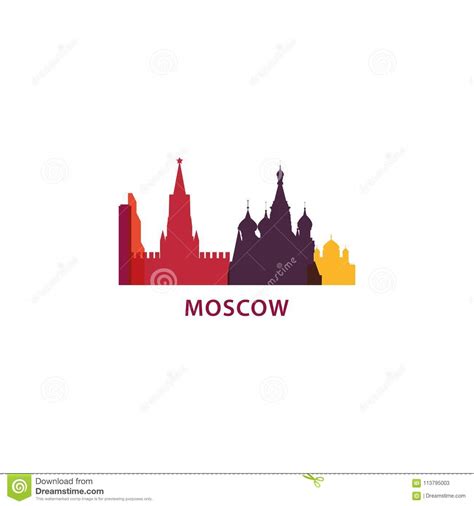 Moscow City Skyline Vector Logo Icon Stock Vector Illustration Of
