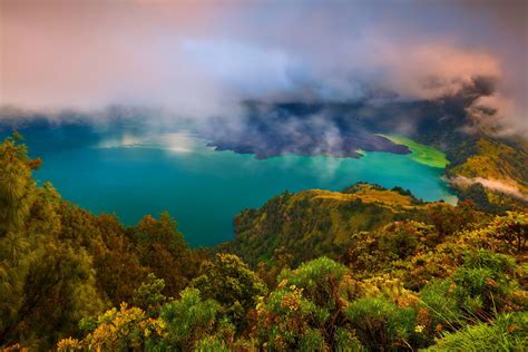 Landscape Nature Lake Turquoise Water Forest Mountain Clouds