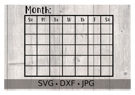 Cricut Template Svg File Calendar Svg Free