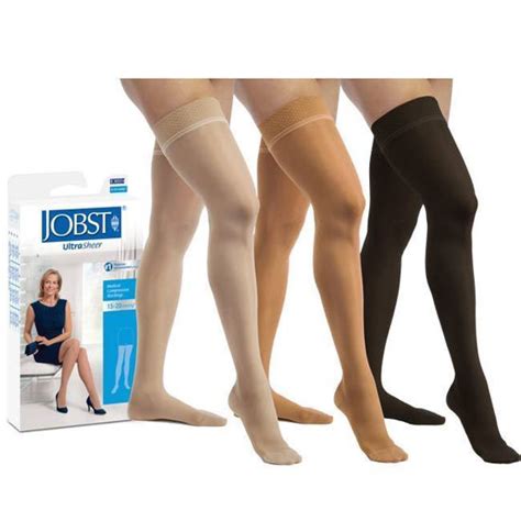 jobst ultrasheer women s thigh high 15 20mmhg compression support stockings express medical